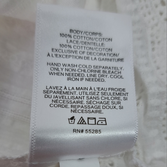 Express Embroidered Off White Cotton Top Size XS - Picture 9 of 14